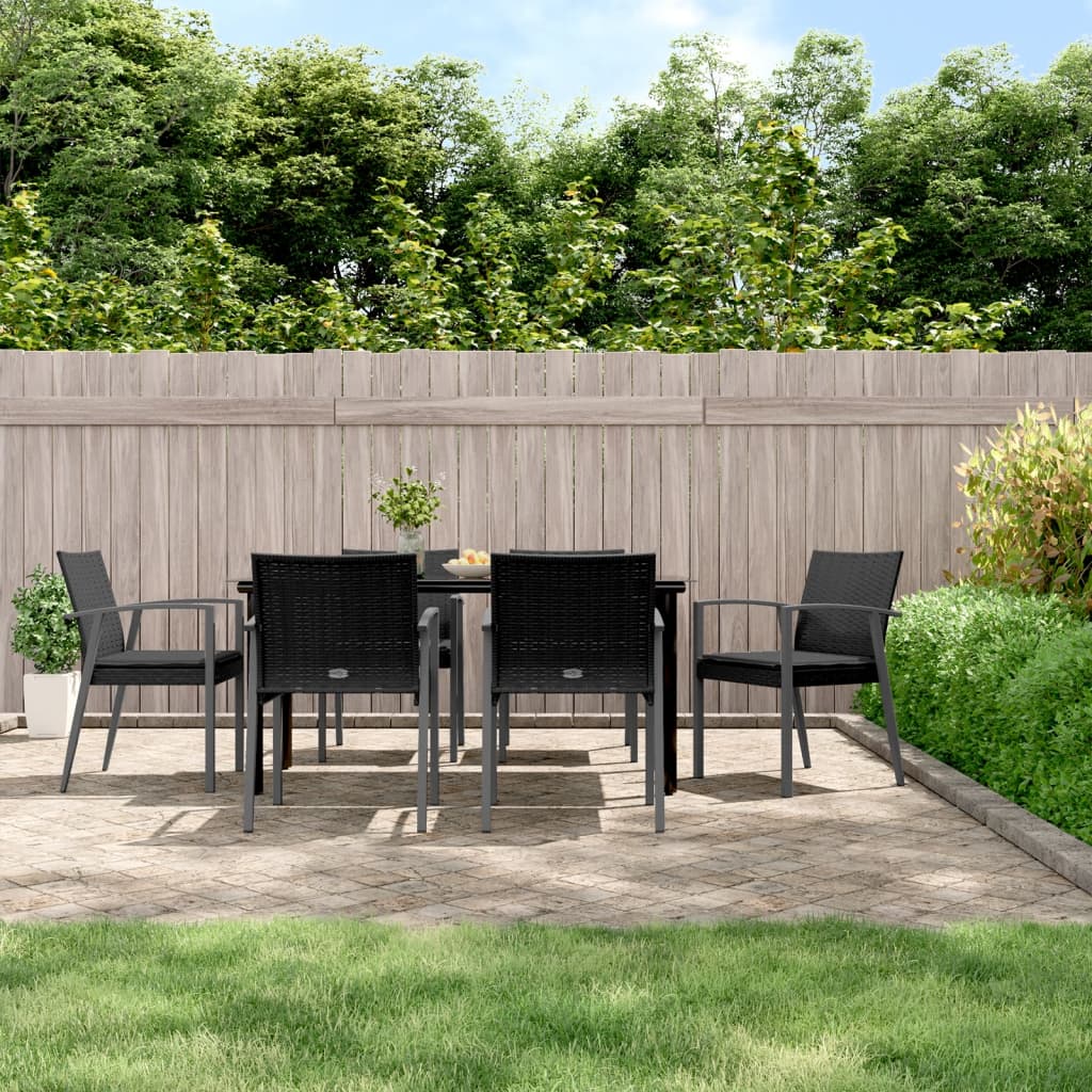 7-delige Tuinset met kussens poly rattan en staal