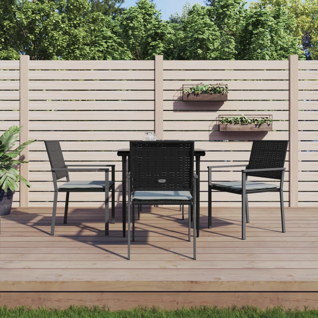 5-delige Tuinset met kussens poly rattan en staal