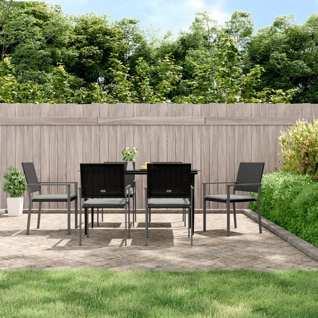 7-delige Tuinset met kussens poly rattan en staal – afbeelding 1