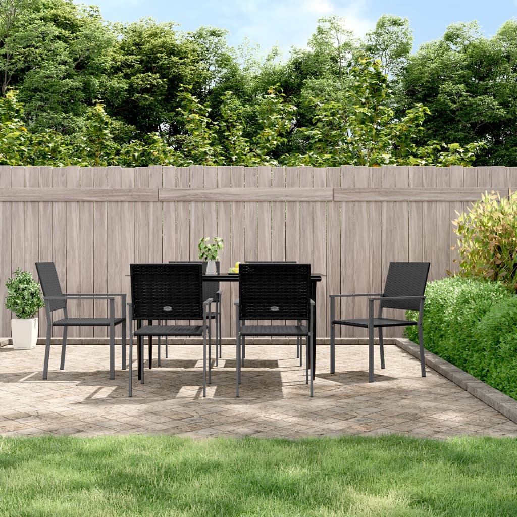7-delige Tuinset poly rattan en staal – afbeelding 1
