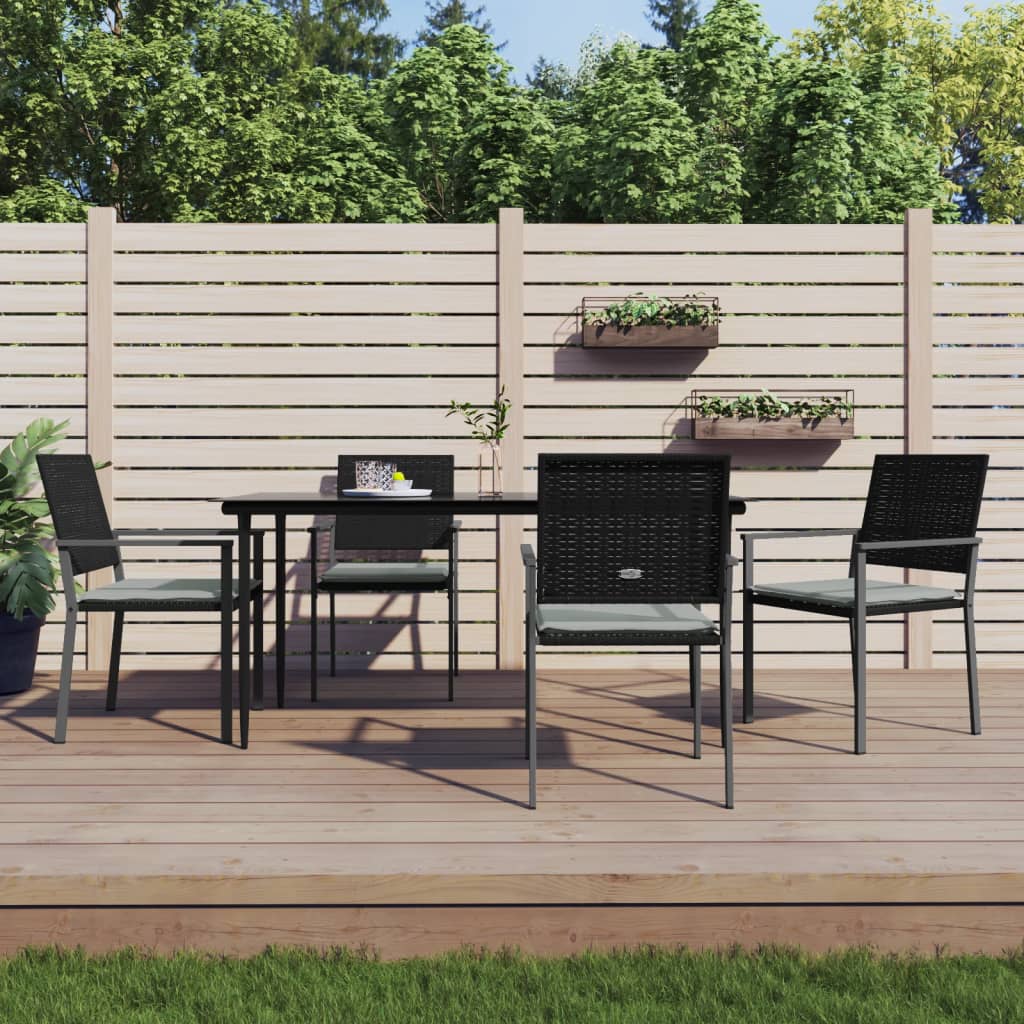 5-delige Tuinset met kussens poly rattan en staal – afbeelding 1