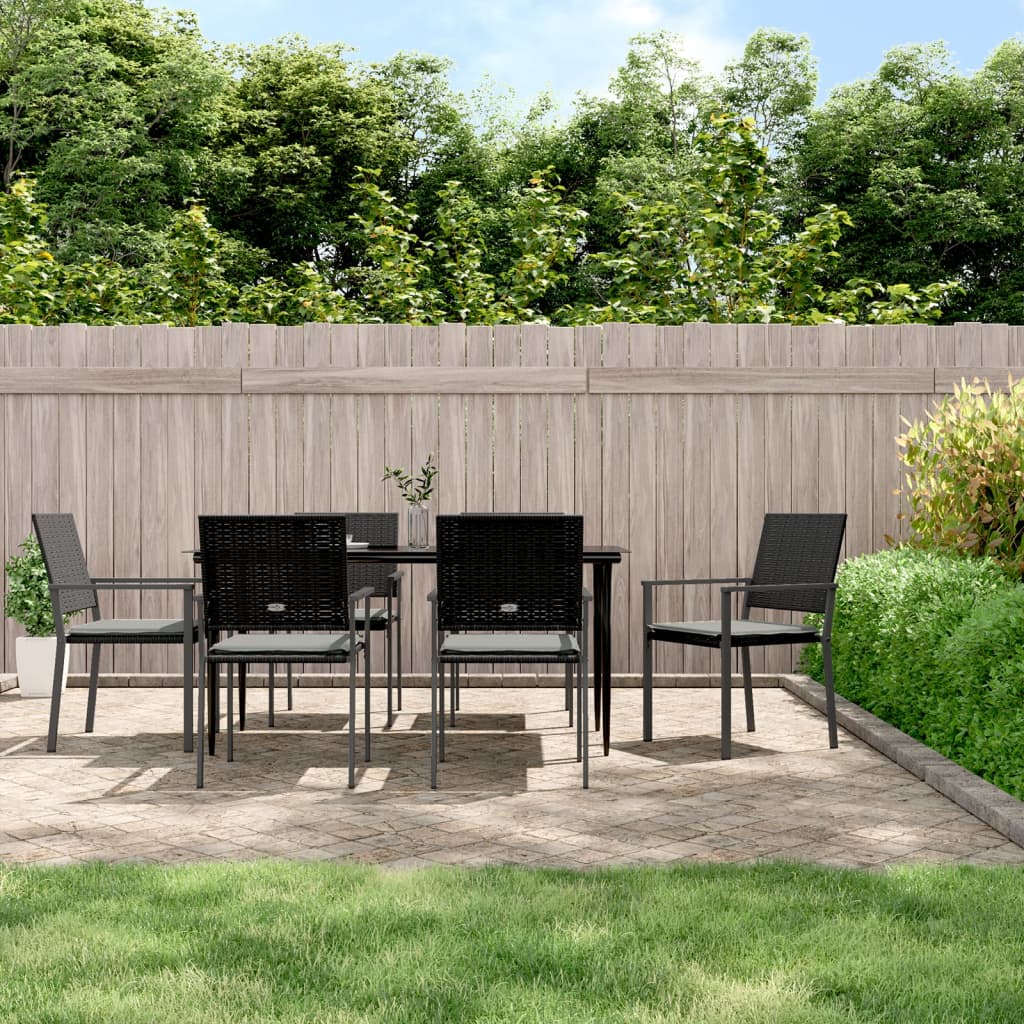 7-delige Tuinset met kussens poly rattan en staal – afbeelding 1