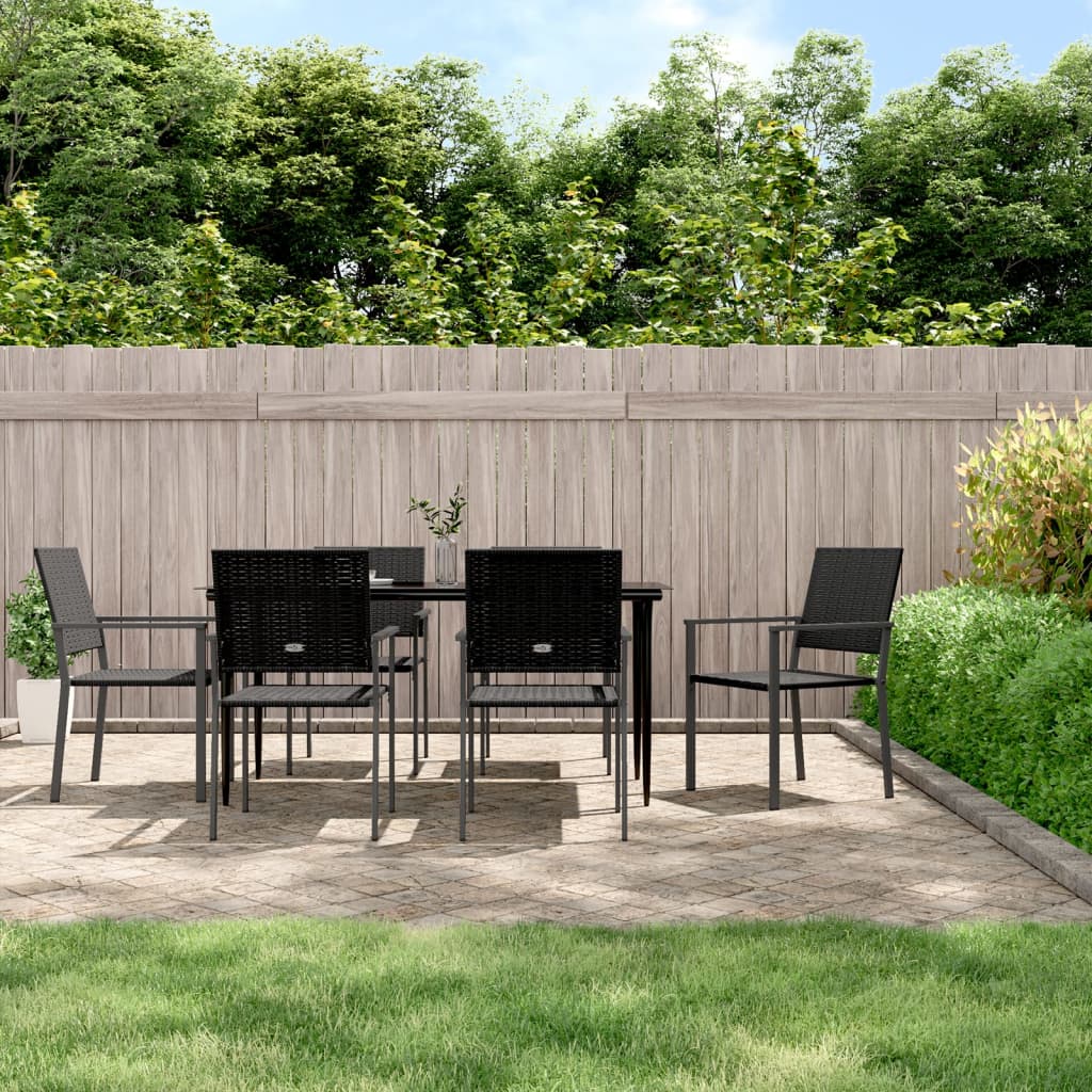7-delige Tuinset poly rattan en staal – afbeelding 1