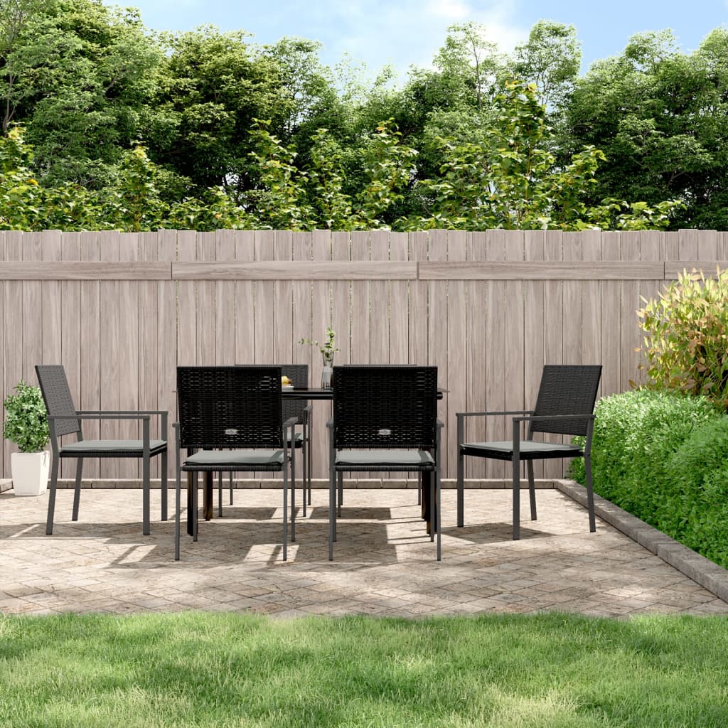 7-delige Tuinset met kussens poly rattan en staal – afbeelding 1