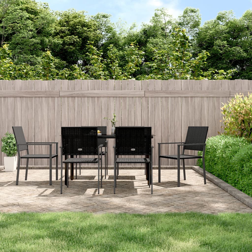 7-delige Tuinset poly rattan en staal – afbeelding 1