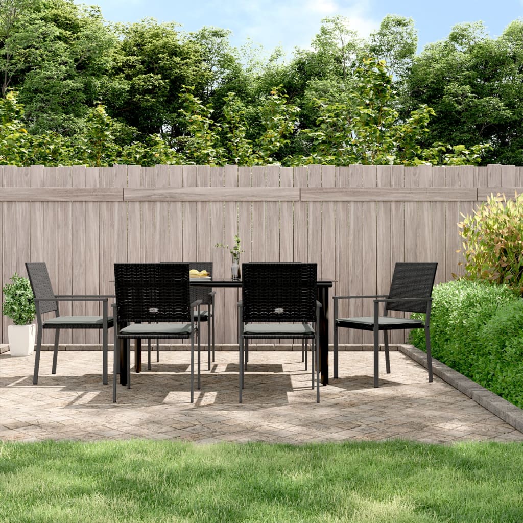 7-delige Tuinset met kussens poly rattan en staal