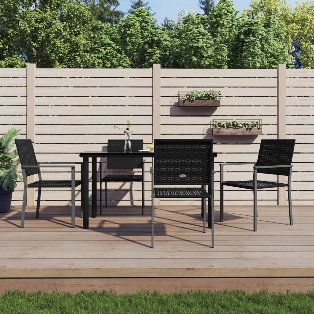 5-delige Tuinset poly rattan en staal – afbeelding 1
