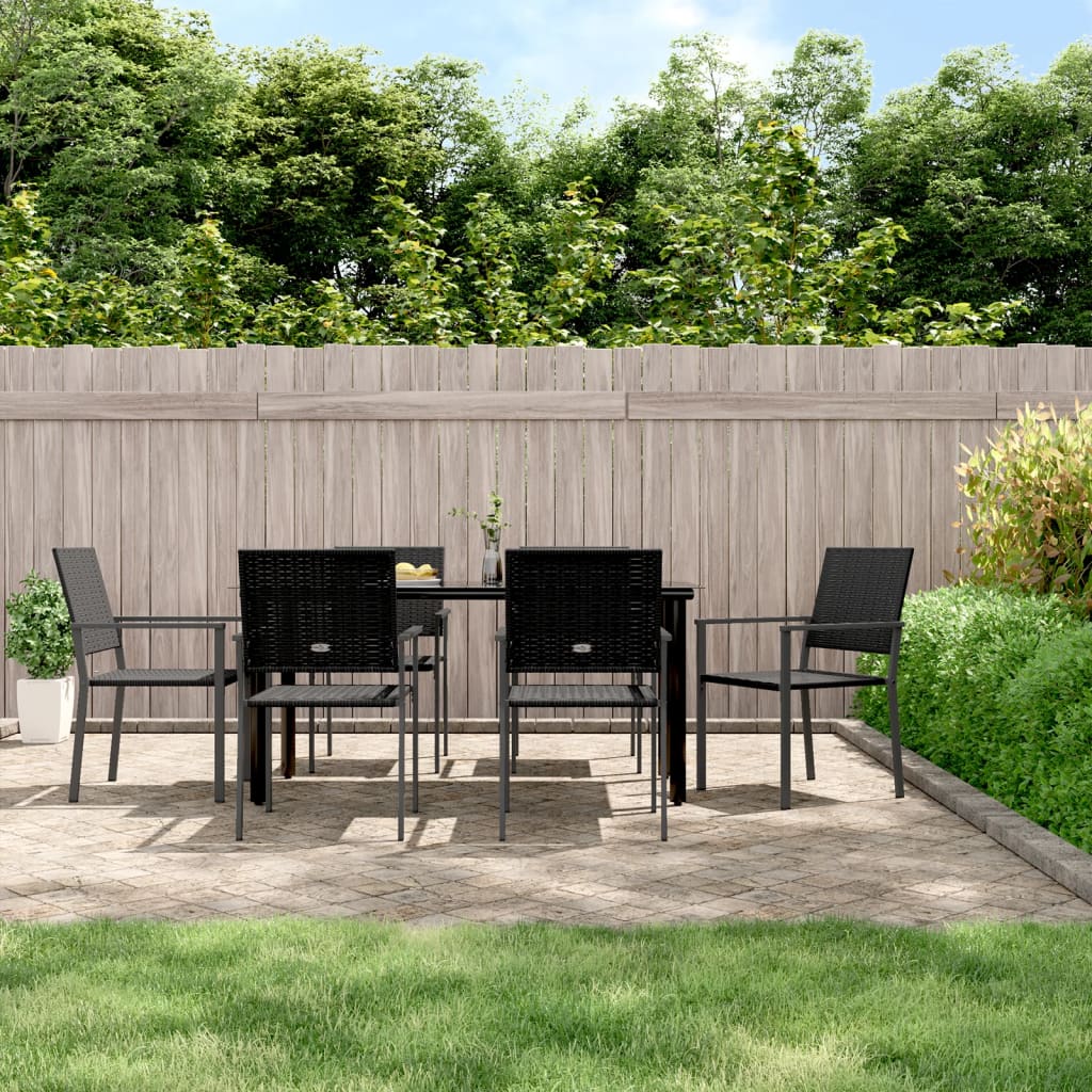 7-delige Tuinset poly rattan en staal – afbeelding 1