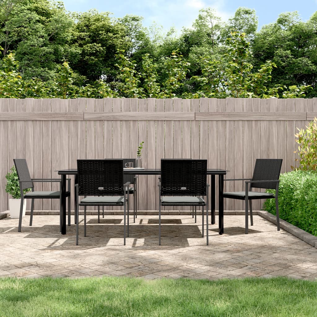 7-delige Tuinset met kussens poly rattan en staal – afbeelding 1