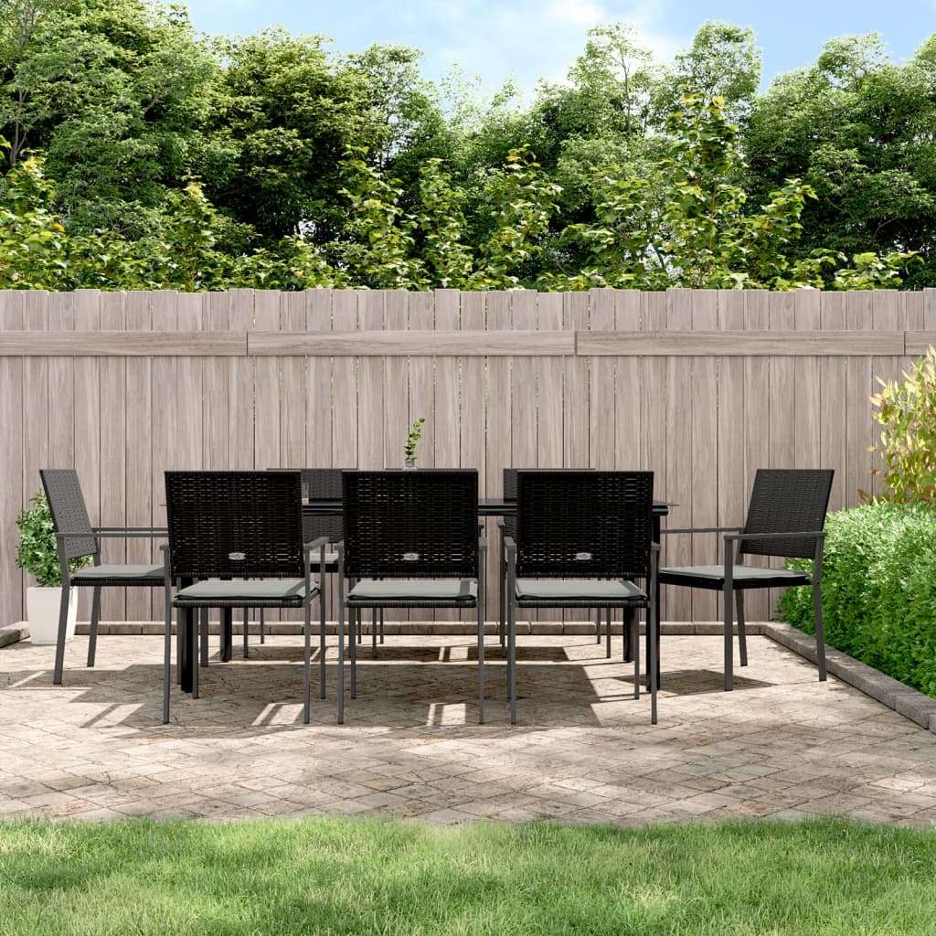 9-delige Tuinset met kussens poly rattan en staal – afbeelding 1