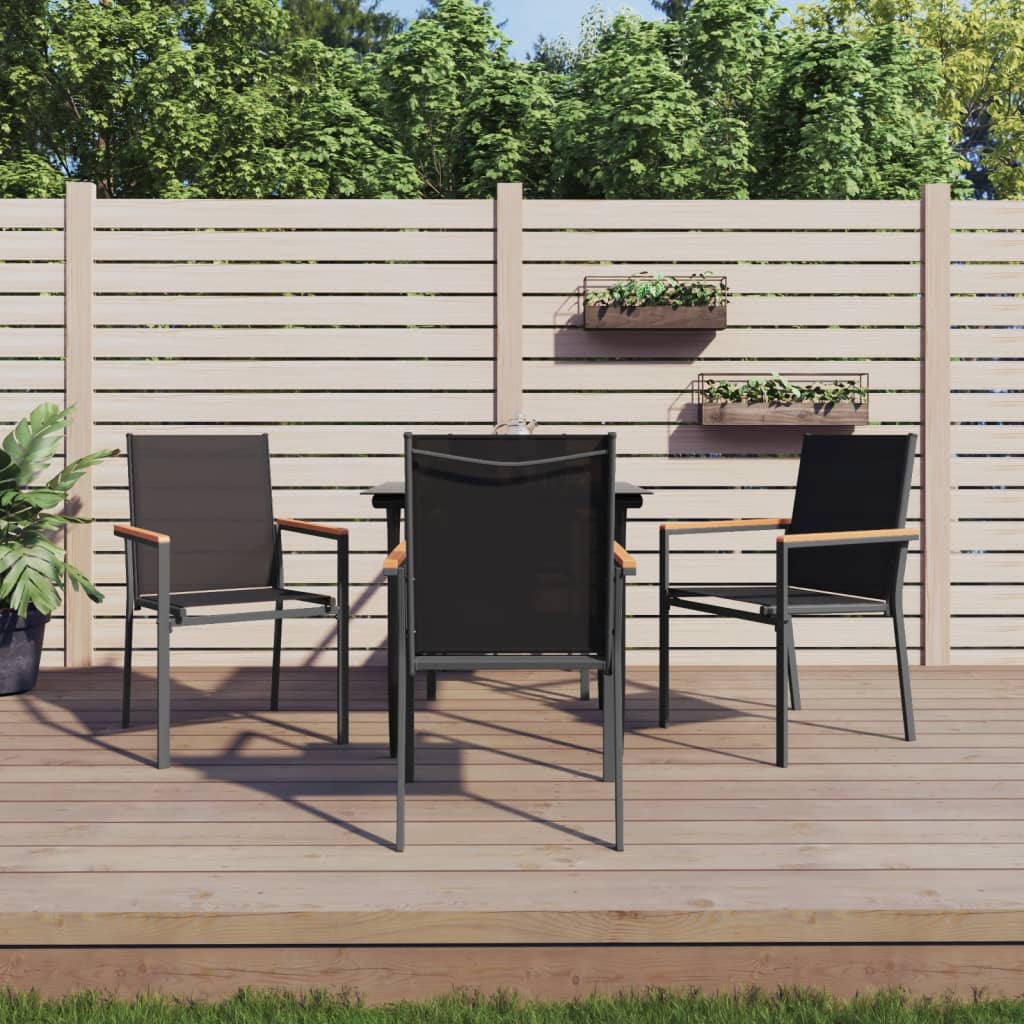 5-delige Tuinset textileen en staal zwart – afbeelding 1