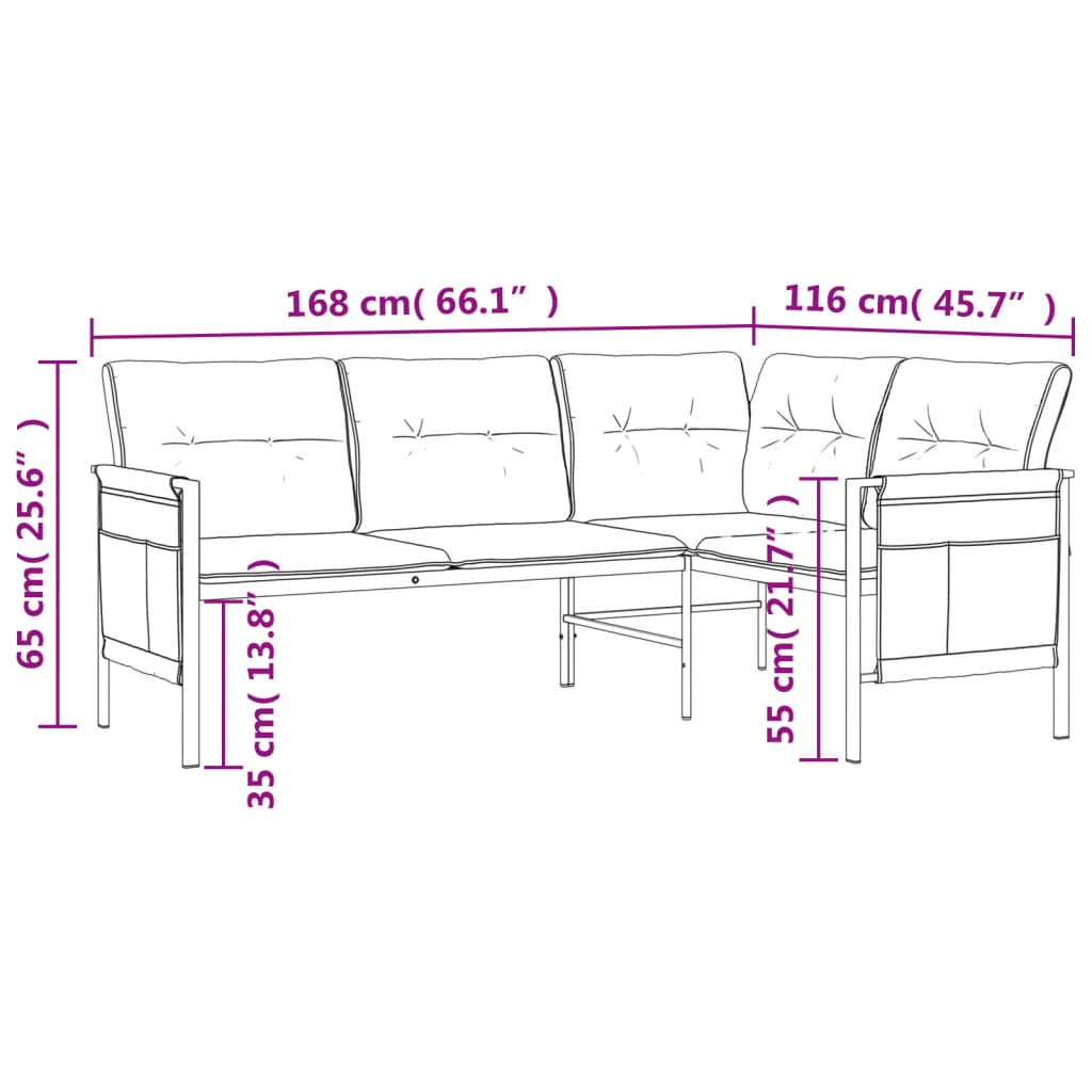 2-delige Tuinset staal antracietkleurig – afbeelding 10