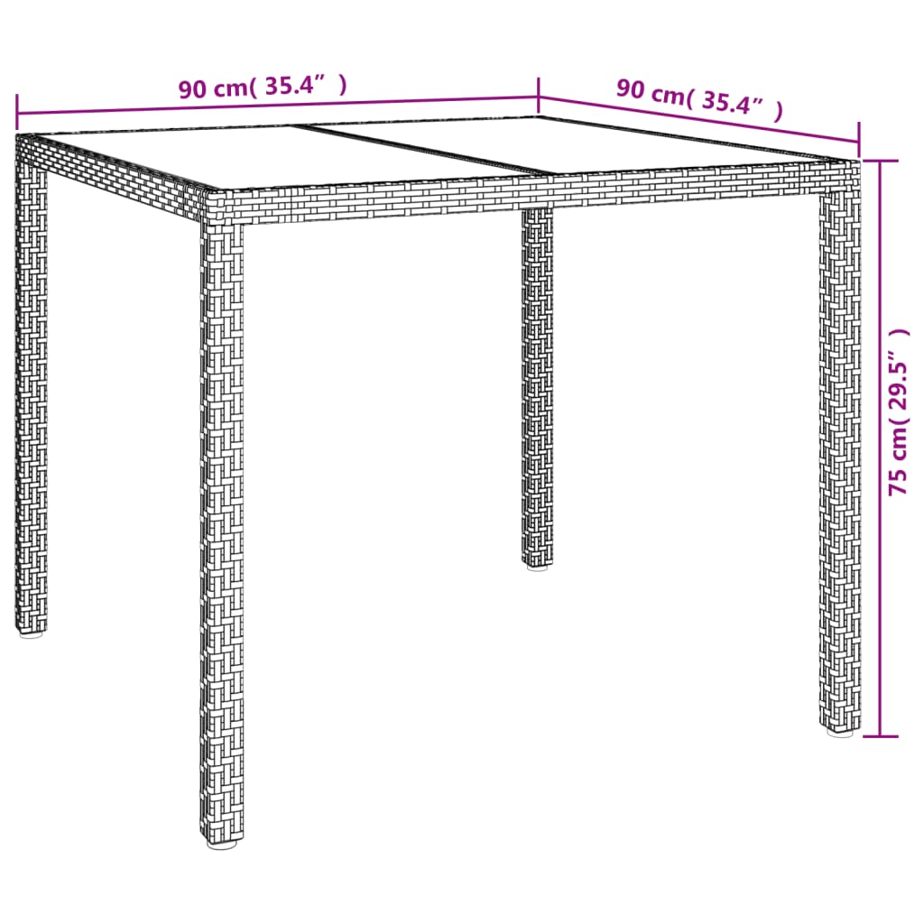 5-delige Tuinset met kussens poly rattan wit – afbeelding 10