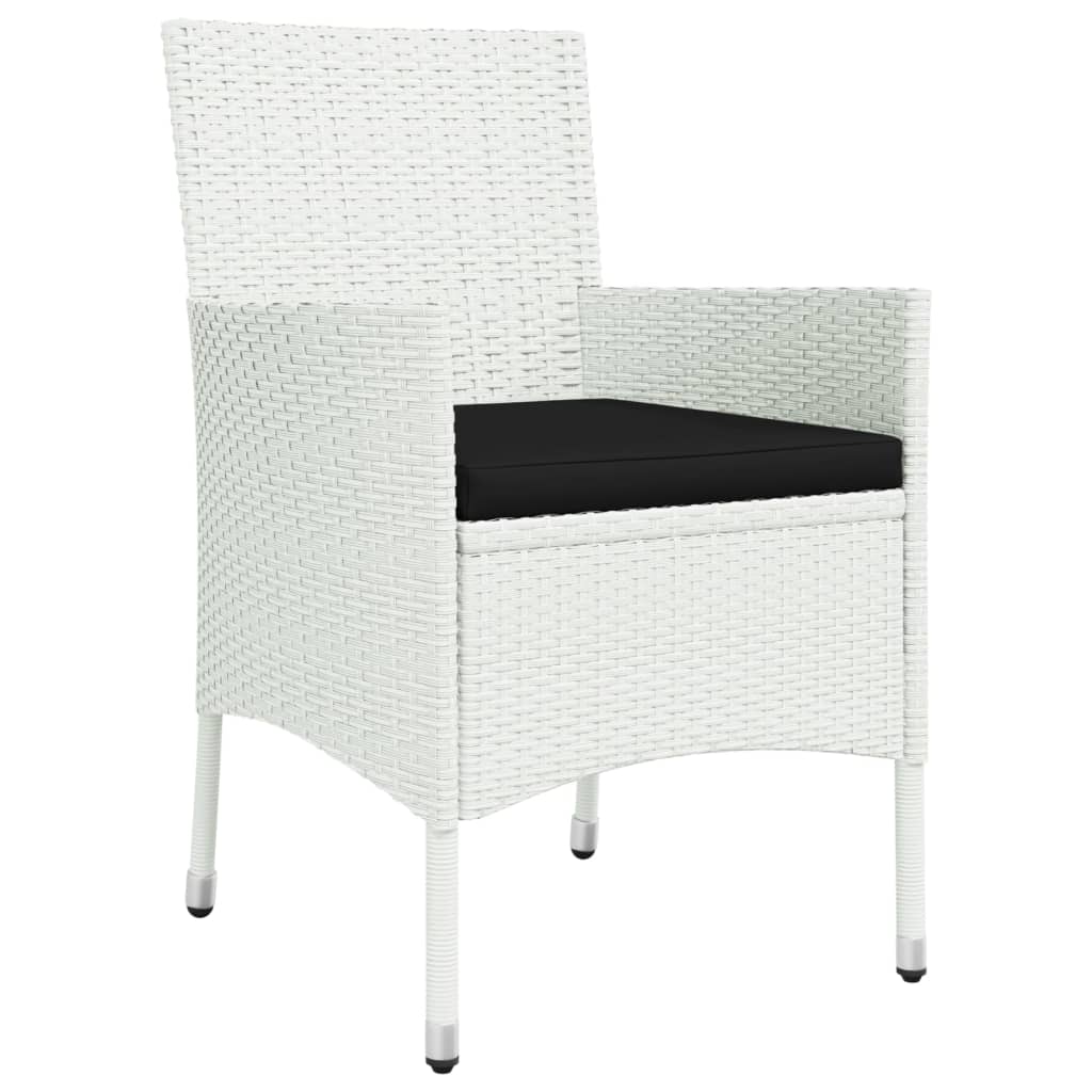 5-delige Tuinset met kussens poly rattan wit – afbeelding 5