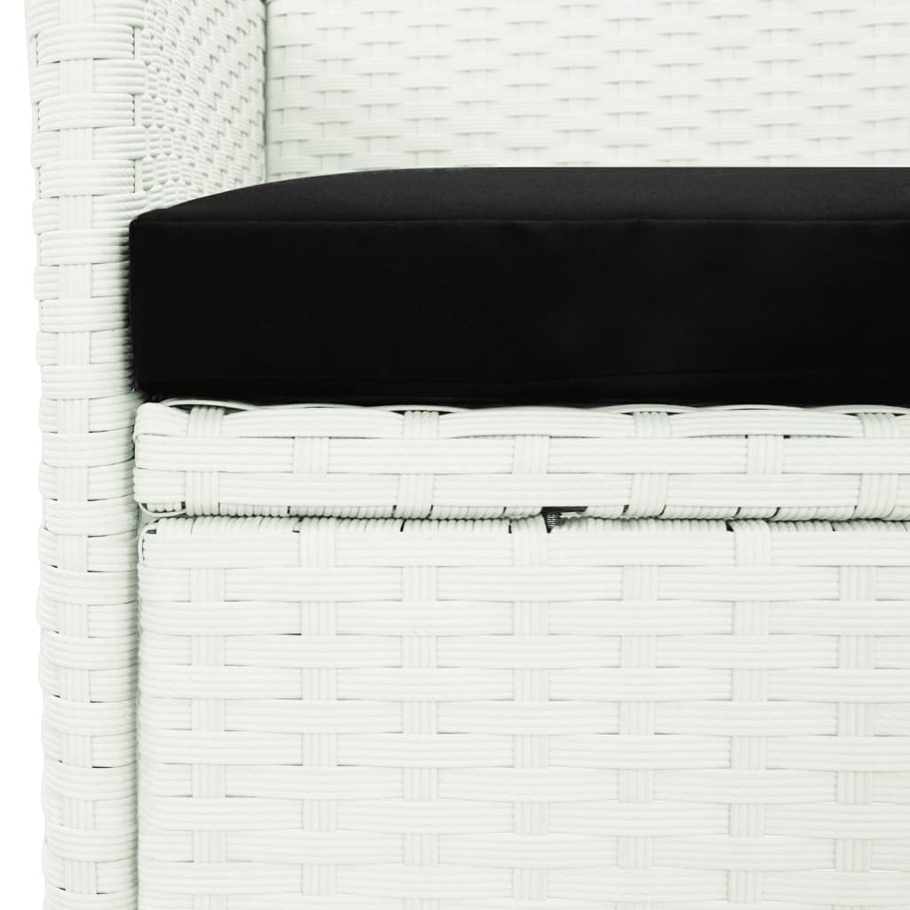 5-delige Tuinset met kussens poly rattan wit – afbeelding 6
