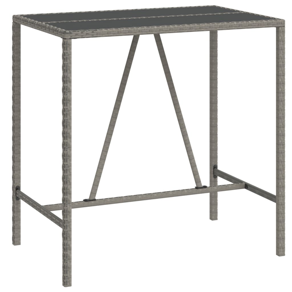 7-delige Tuinbarset met kussens poly rattan grijs – afbeelding 6