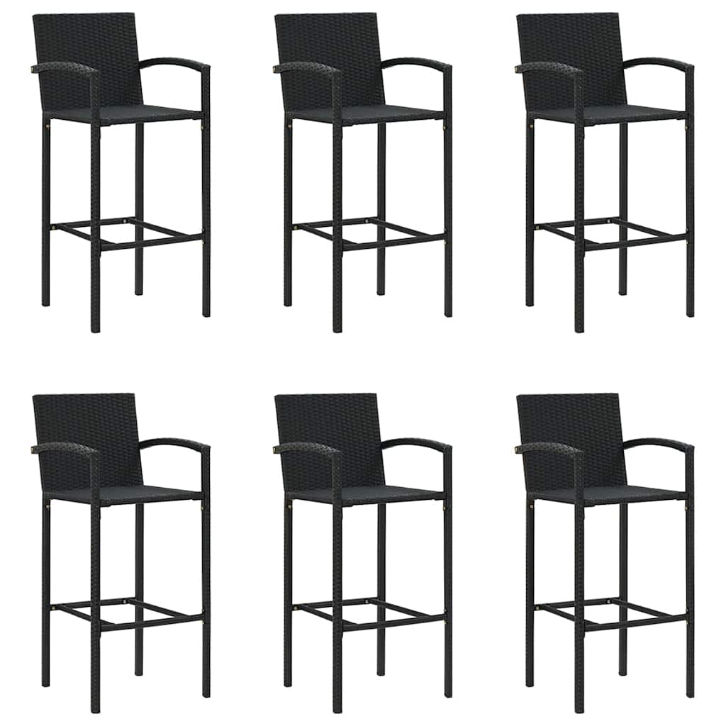7-delige Tuinbar poly rattan zwart – afbeelding 4