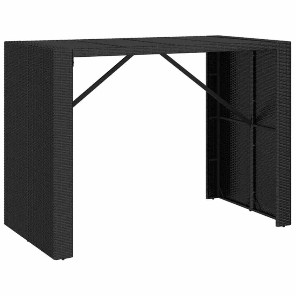 7-delige Tuinbar poly rattan zwart – afbeelding 6