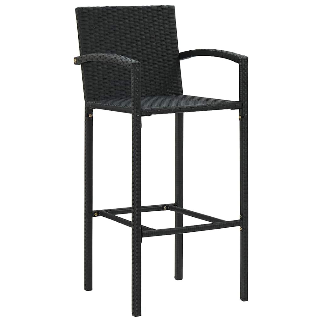 9-delige Tuinbarset poly rattan zwart – afbeelding 5