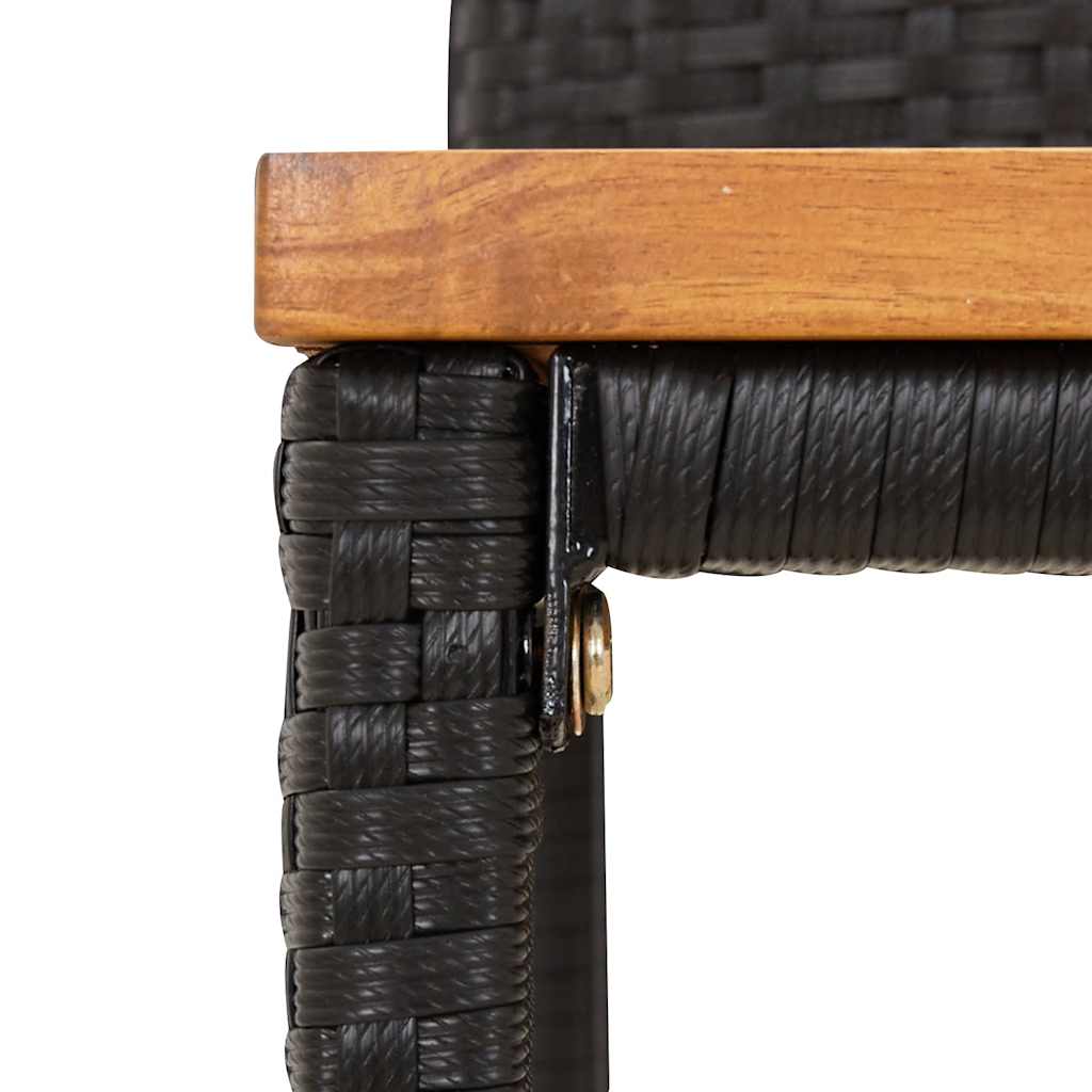 9-delige Tuinbarset poly rattan en massief acaciahout zwart – afbeelding 6