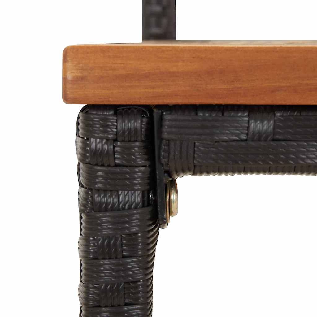 9-delige Tuinbarset poly rattan en massief acaciahout zwart – afbeelding 6