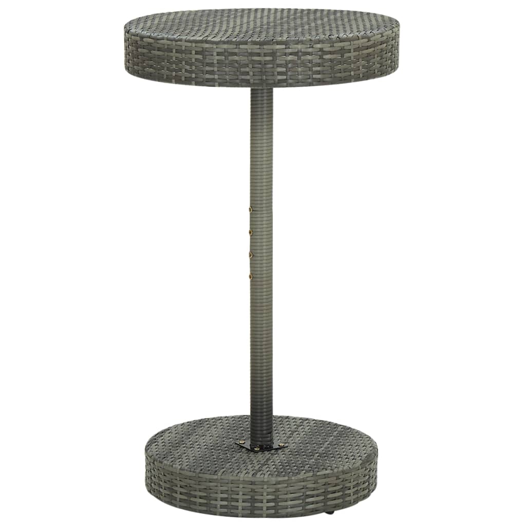 3-delige Tuinbarset poly rattan en massief acaciahout grijs – afbeelding 5