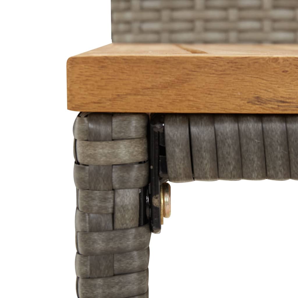 3-delige Tuinbarset poly rattan en massief acaciahout grijs – afbeelding 6