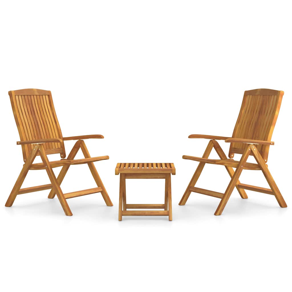3-delige Loungeset massief teakhout – afbeelding 2
