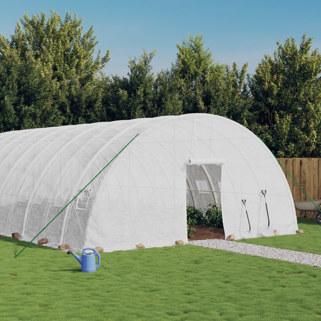 Tuinkas met stalen frame 84 m² 14x6x2,85 m wit – afbeelding 1