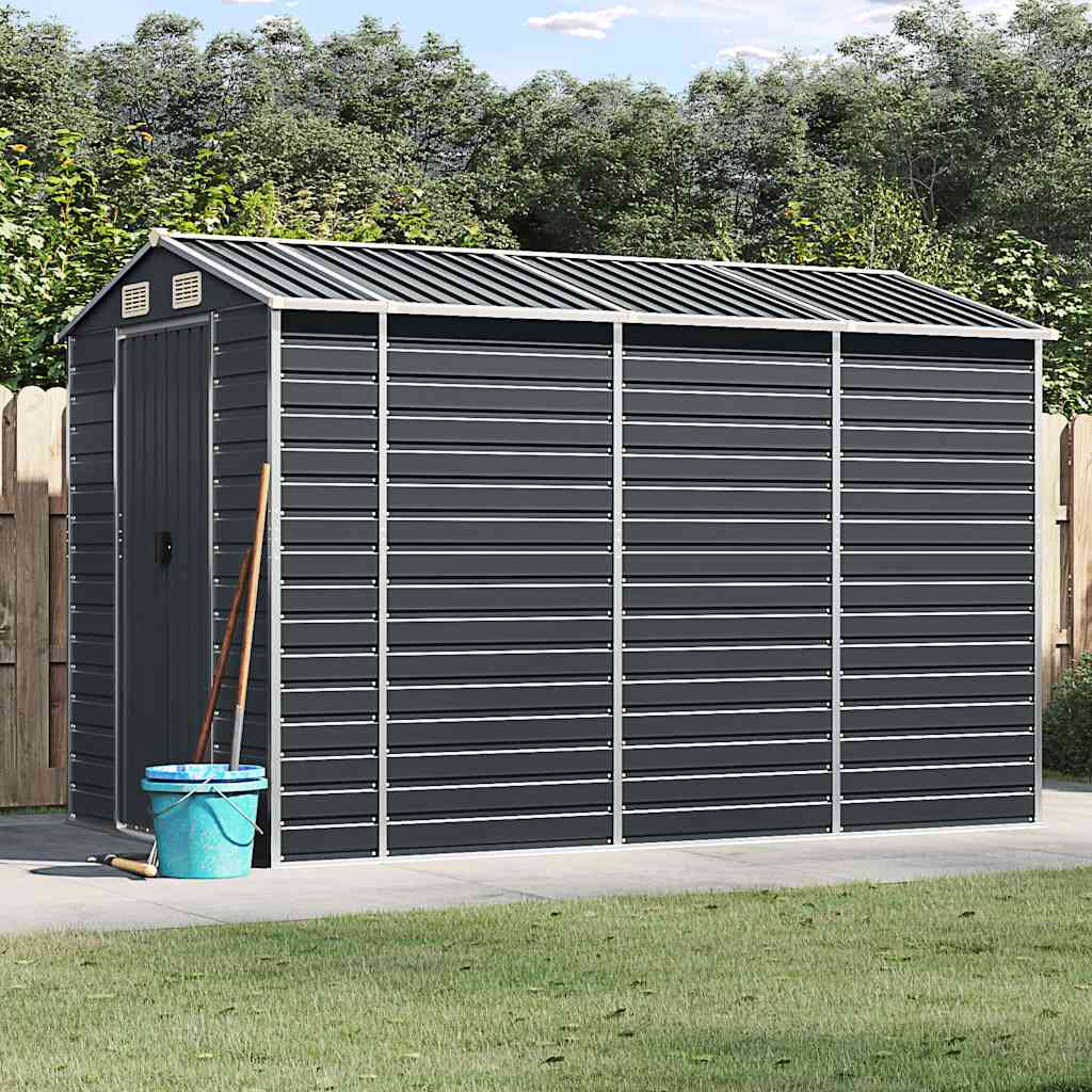 Tuinschuur 191x300x198 cm gegalvaniseerd staal antracietkleurig