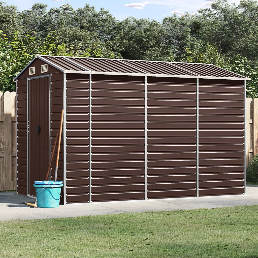 Tuinhuis Bruin 191x300x198 cm Gegalvaniseerd Staal