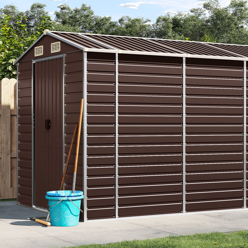 Tuinhuis Bruin 191x470x198 cm Gegalvaniseerd Staal