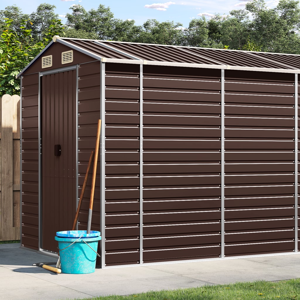 Tuinhuis Bruin 191x555x198 cm Gegalvaniseerd Staal