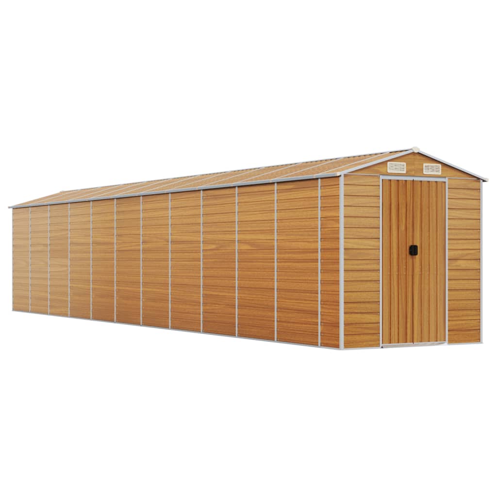 Tuinschuur 191x980x198 cm gegalvaniseerd staal lichtbruin – afbeelding 2