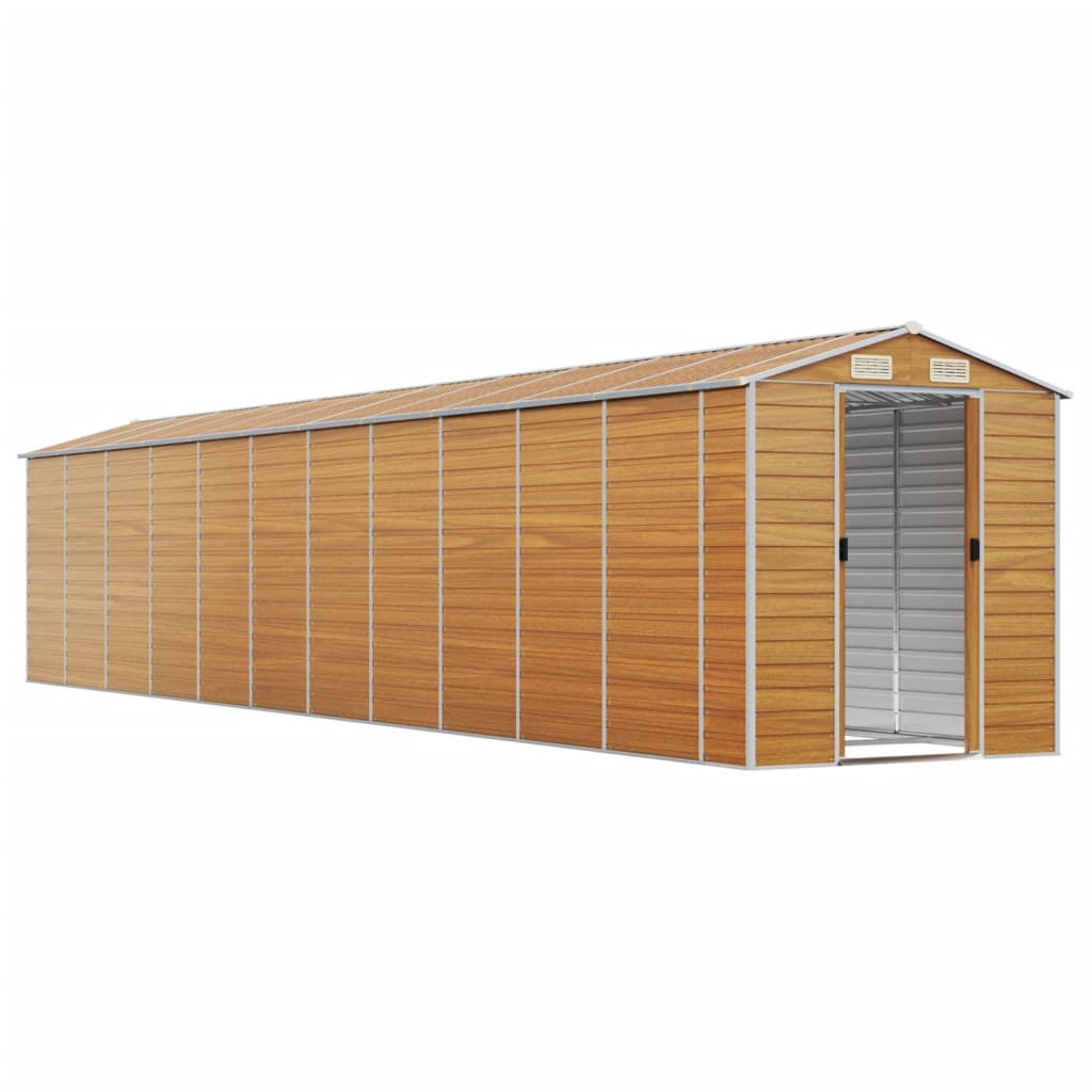Tuinschuur 191x980x198 cm gegalvaniseerd staal lichtbruin – afbeelding 3