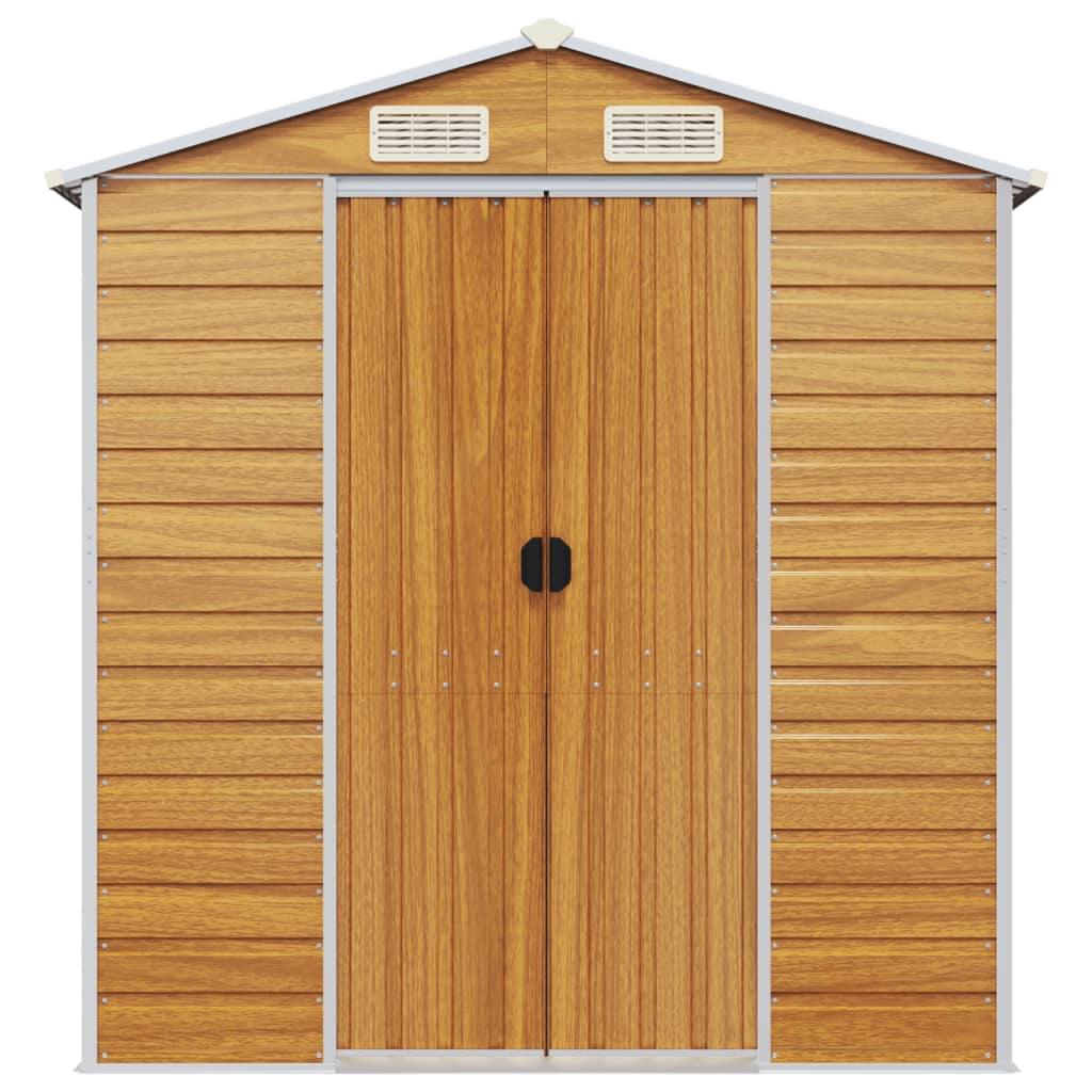 Tuinschuur 191x980x198 cm gegalvaniseerd staal lichtbruin – afbeelding 4