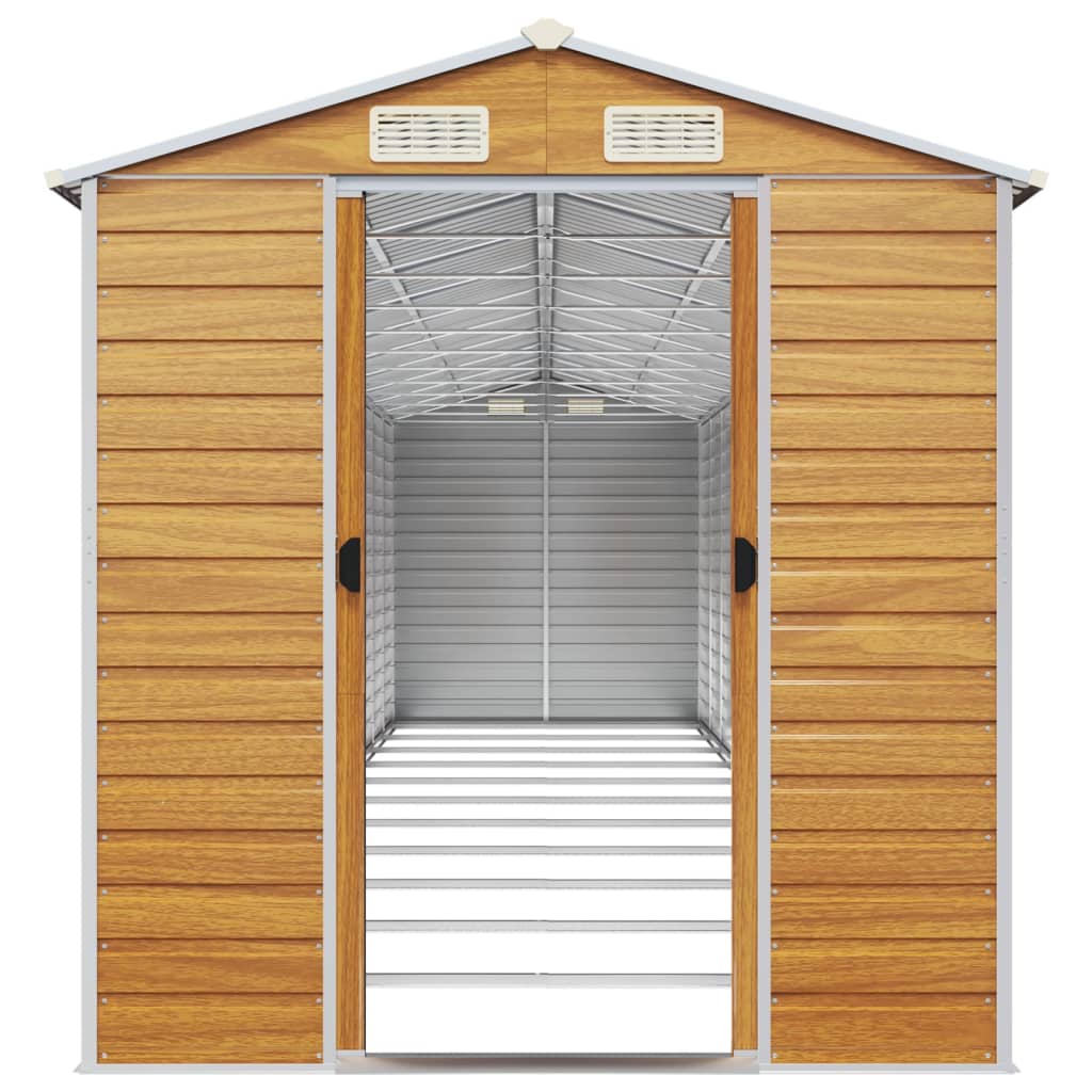 Tuinschuur 191x980x198 cm gegalvaniseerd staal lichtbruin – afbeelding 5