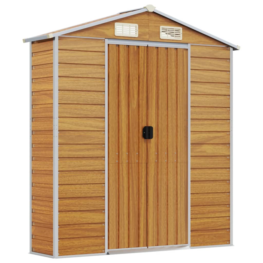 Tuinschuur 191x980x198 cm gegalvaniseerd staal lichtbruin – afbeelding 8