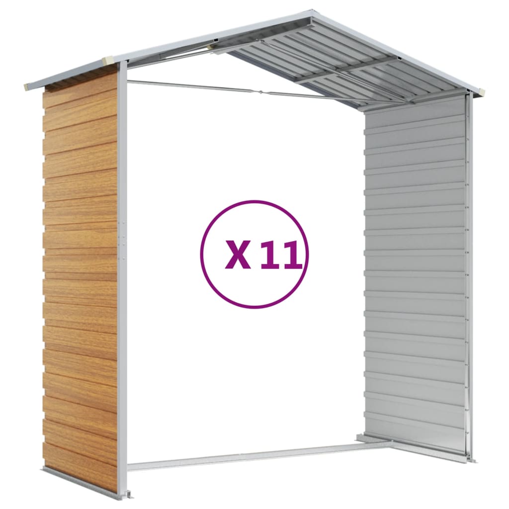 Tuinschuur 191x980x198 cm gegalvaniseerd staal lichtbruin – afbeelding 9