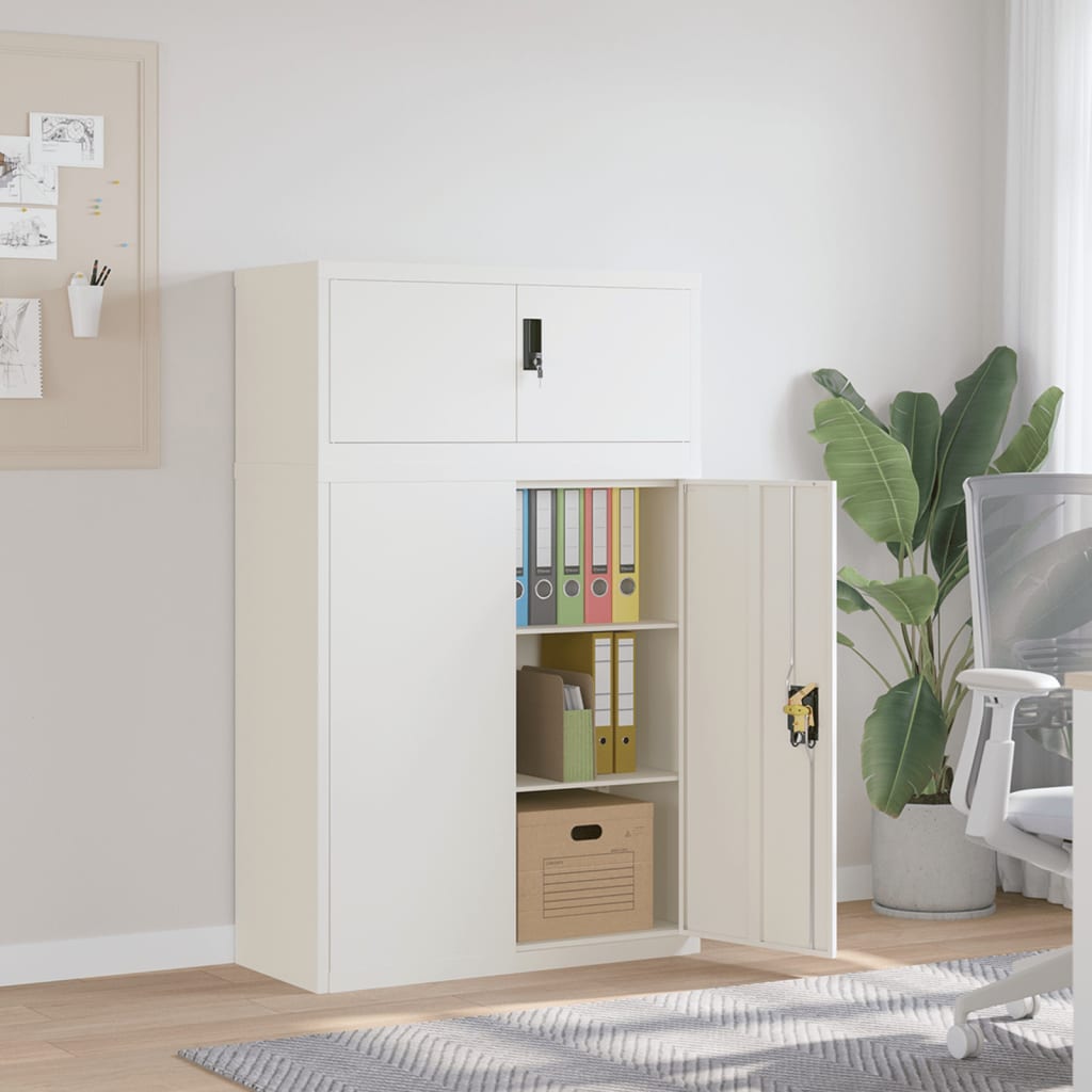 Archiefkast 90x40x145 cm staal wit