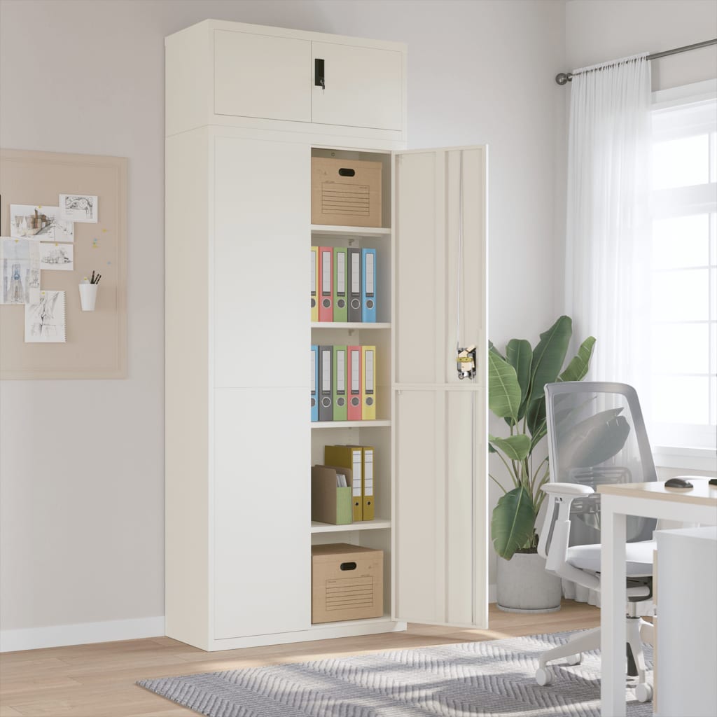 Archiefkast 90x40x240 cm staal wit – afbeelding 1