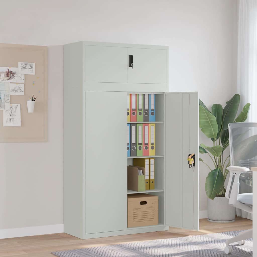 Archiefkast 90x40x180 cm staal lichtgrijs