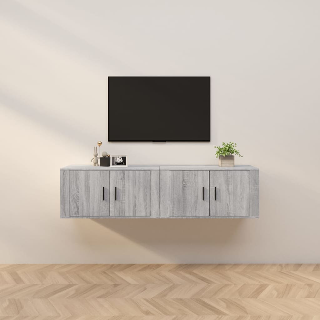 Tv-wandmeubels 2 st 80x34,5x40 cm grijs sonoma eikenkleurig – afbeelding 1