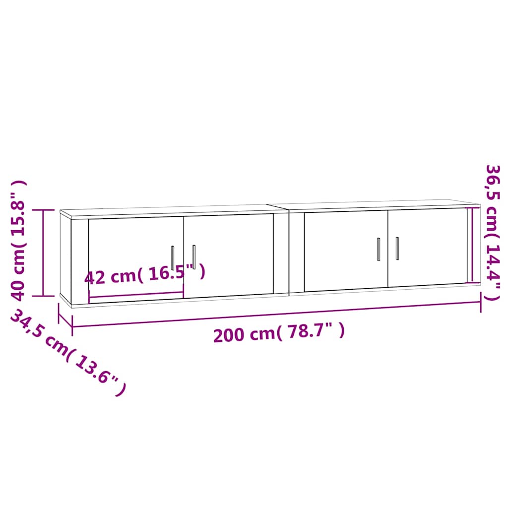 Tv-wandmeubels 2 st 100x34,5x40 cm wit – afbeelding 8