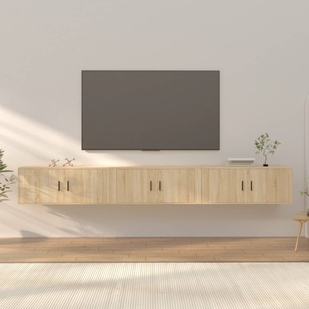 Tv-wandmeubels 3 st 100x34,5x40 cm sonoma eikenkleurig