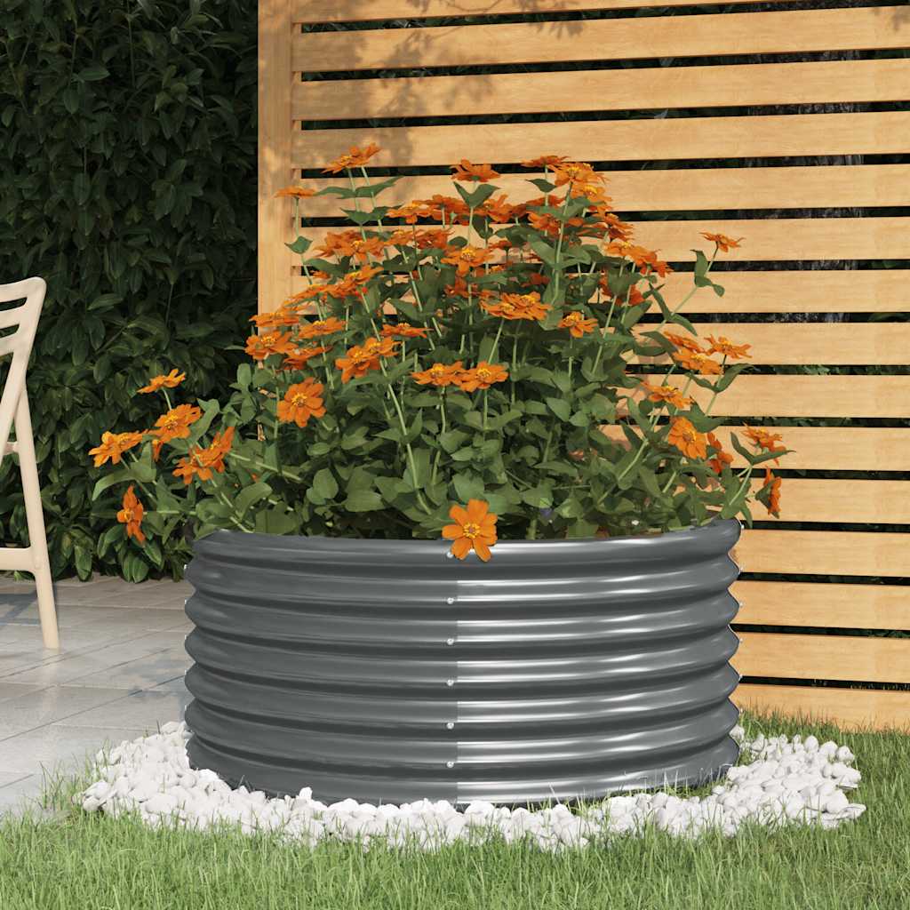 Plantenbak 80x80x36 cm gegalvaniseerd staal antracietkleurig