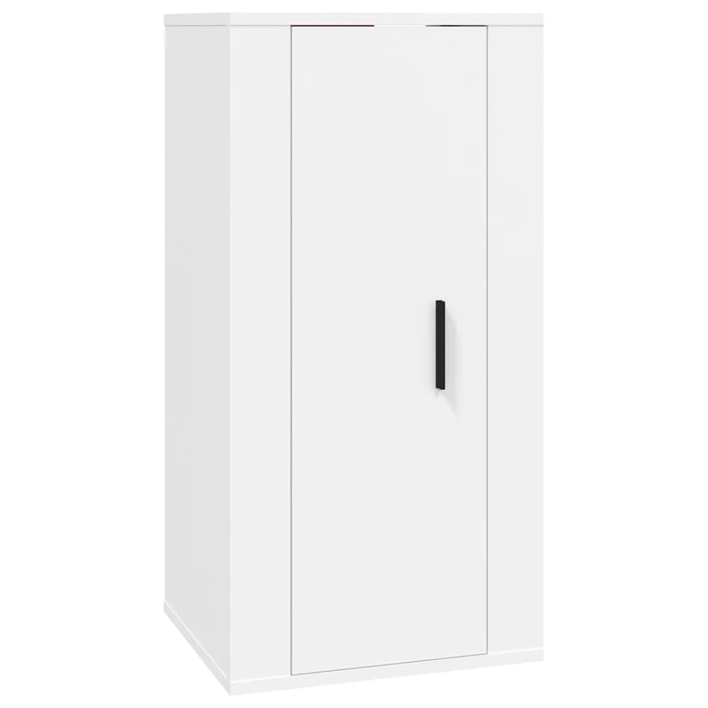 8-delige Tv-meubelset bewerkt hout wit – afbeelding 5