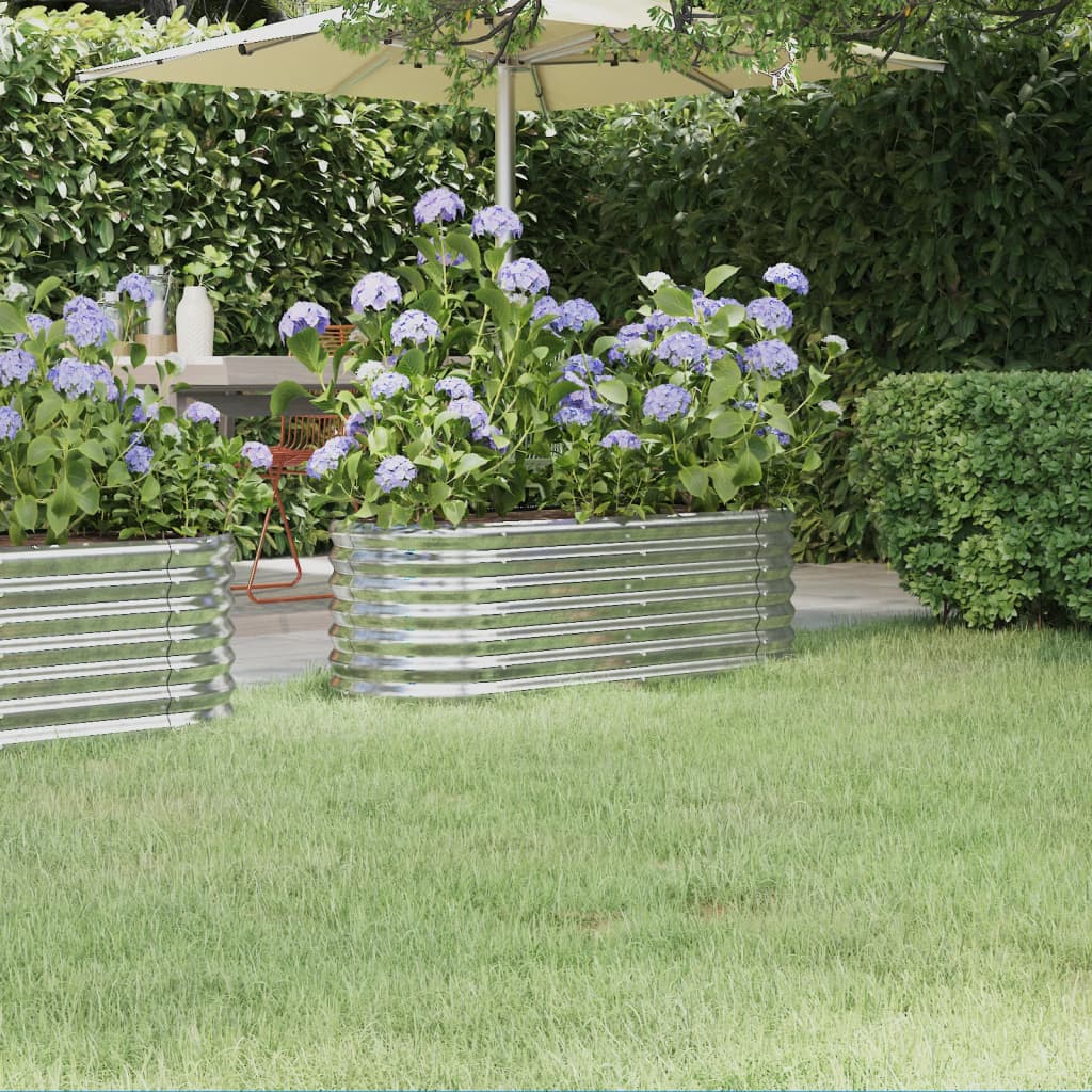 Plantenbak 114x40x36 cm gegalvaniseerd staal zilverkleurig