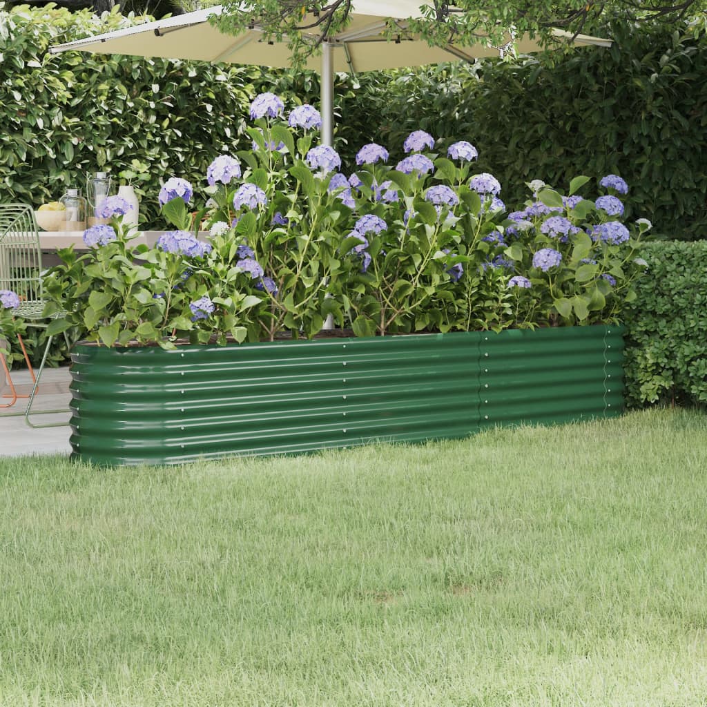 Plantenbak 224x40x36 cm gegalvaniseerd staal groen