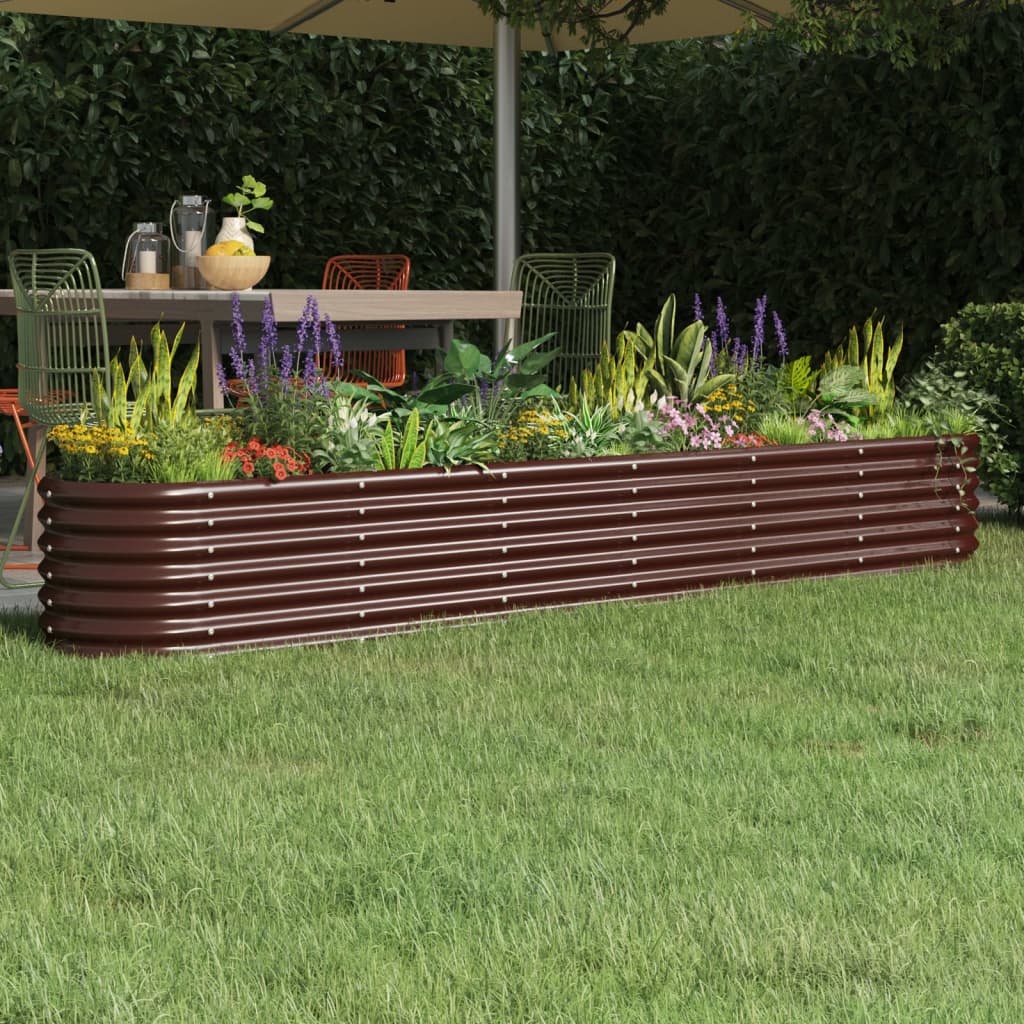 Plantenbak 260x40x36 cm gegalvaniseerd staal bruin